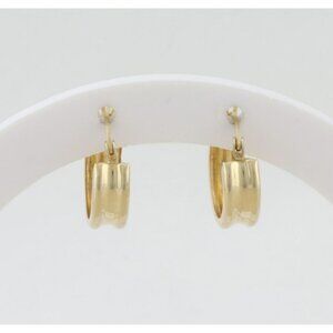 14k Yellow Gold Small Textured Hoop Earrings 5/8" Hoops